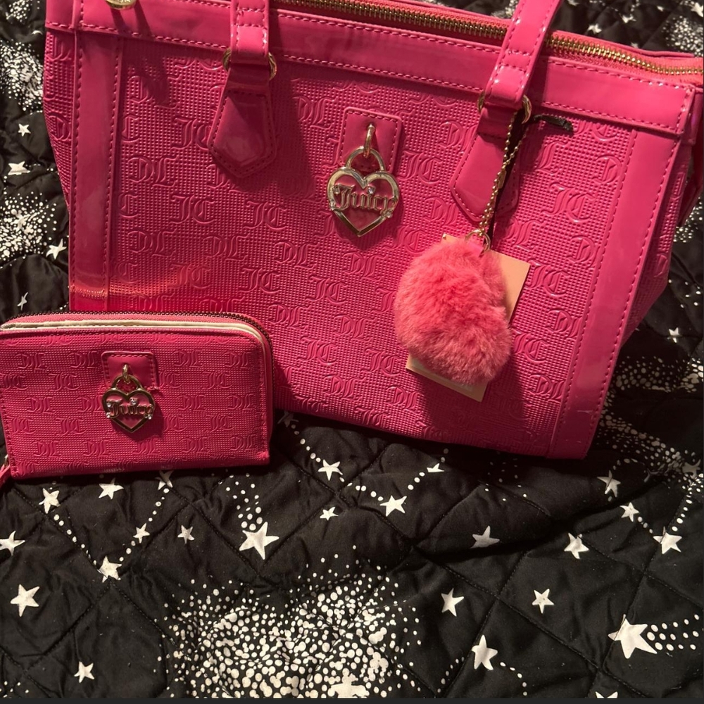 Juicy Couture Pink Women's Bag and Wallet Set